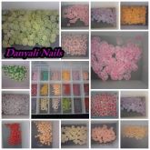 300 fatias de fimo variados ( frutas,flores, laço, etc